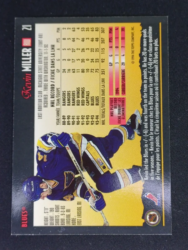 1994/1995 Topps OPC Premier Special Effects 21 Kevin Miller Paralel - Image 2