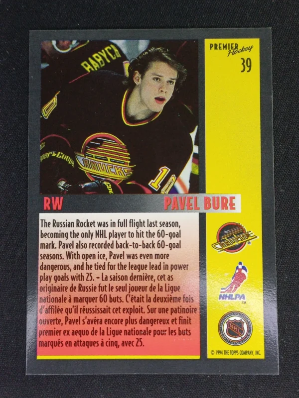 1994/1995 Topps OPC Premier Special Effects 39 Pavel Bure Paralel - Image 2