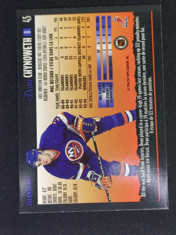 1994/1995 Topps OPC Premier Special Effects 45 Dean Chynoweth Paralel - Image 2