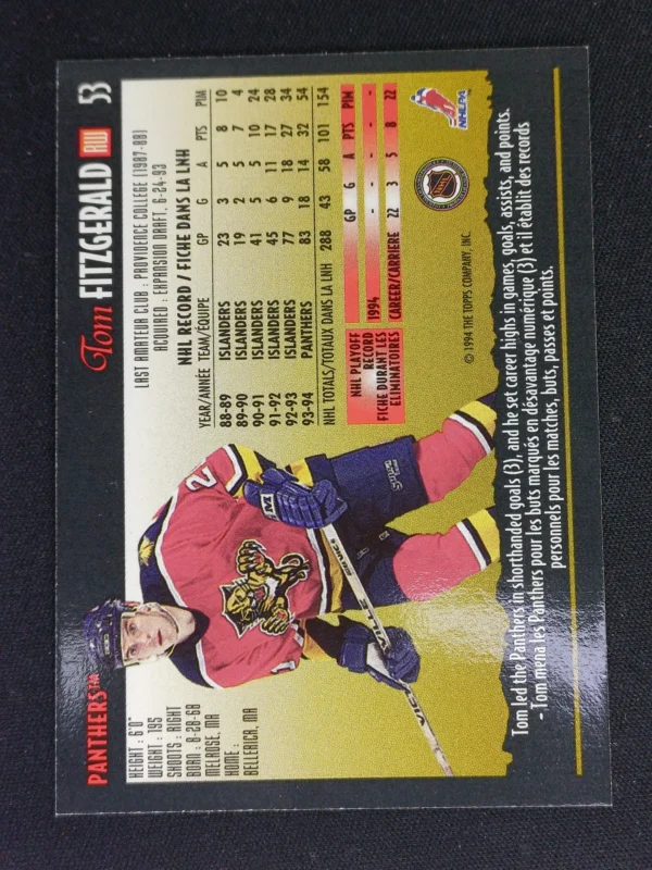 1994/1995 Topps OPC Premier Special Effects 53 Tom Fitzgerald Paralel - Image 2