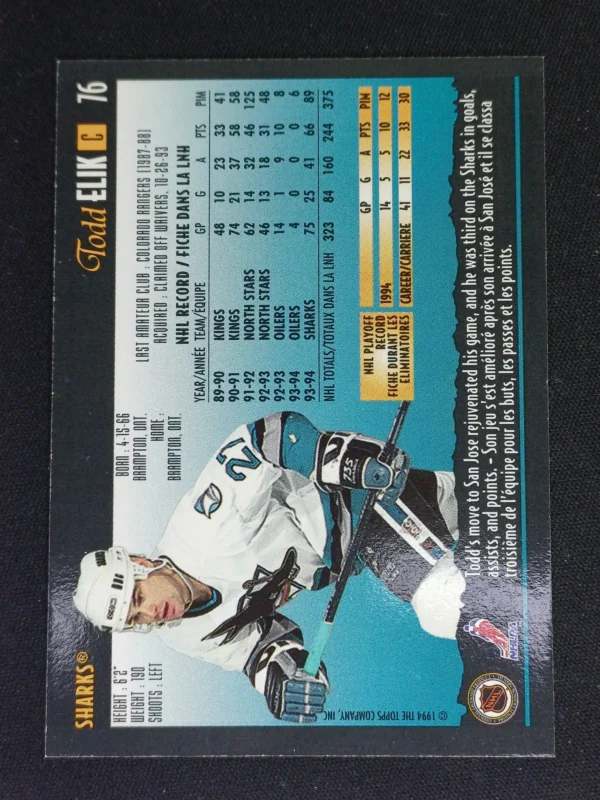 1994/1995 Topps OPC Premier Special Effects 76 Todd Elik Paralel - Image 2