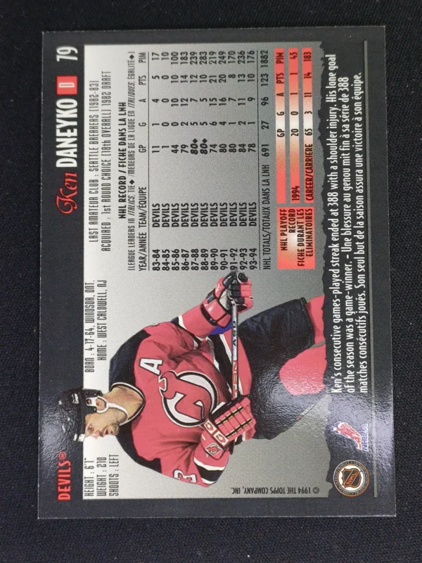 1994/1995 Topps OPC Premier Special Effects 79 Ken Daneyko Paralel - Image 2