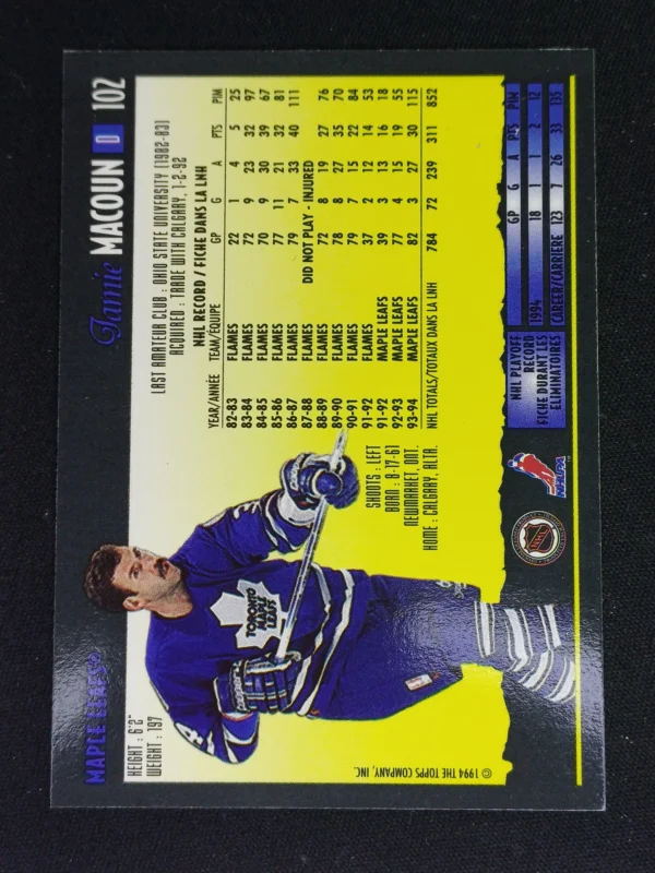 1994/1995 Topps OPC Premier Special Effects 102 Jamie Macoun Paralel - Image 2