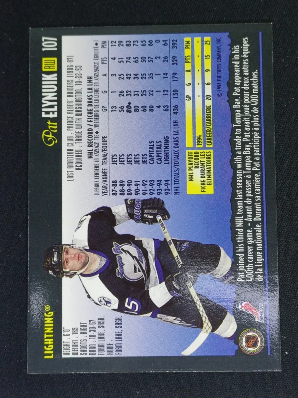 1994/1995 Topps OPC Premier Special Effects 107 Pat Elynuik Paralel - Image 2