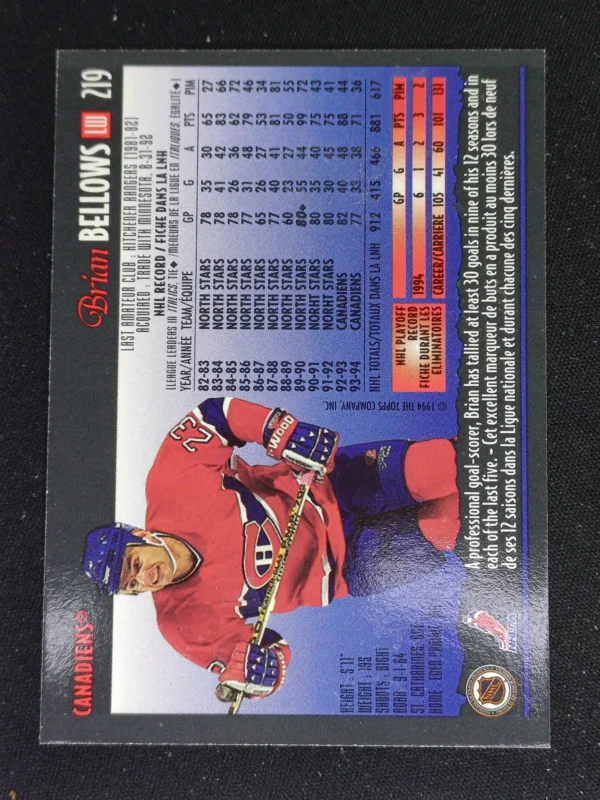 1994/1995 Topps OPC Premier Special Effects 219 Brian Bellows Paralel - Image 2