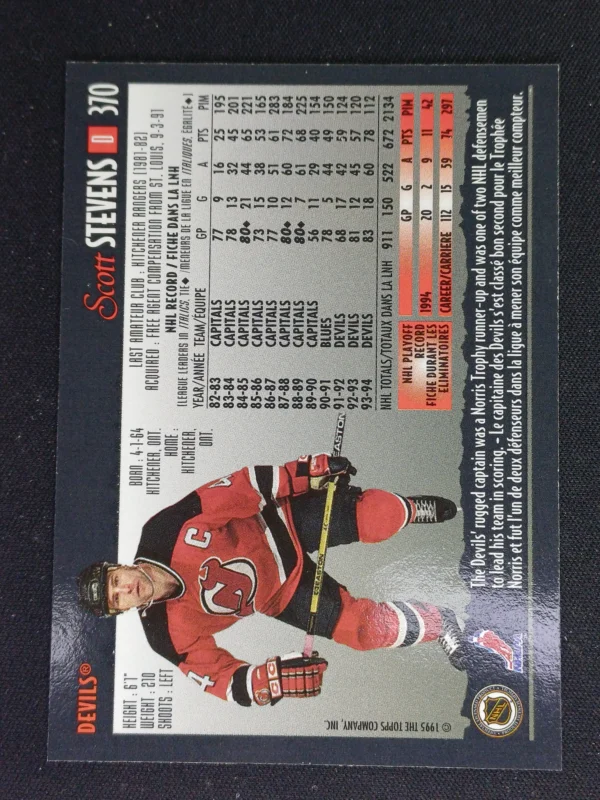 1994/1995 Topps OPC Premier Special Effects 370 Scott Stevens Paralel - Image 2