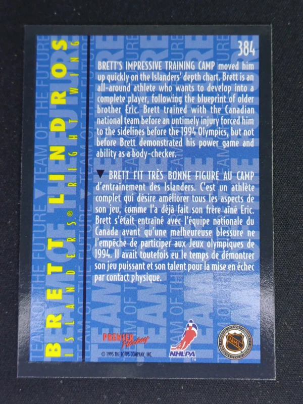 1994/1995 Topps OPC Premier Special Effects 384 Brett Lindros Paralel - Image 2
