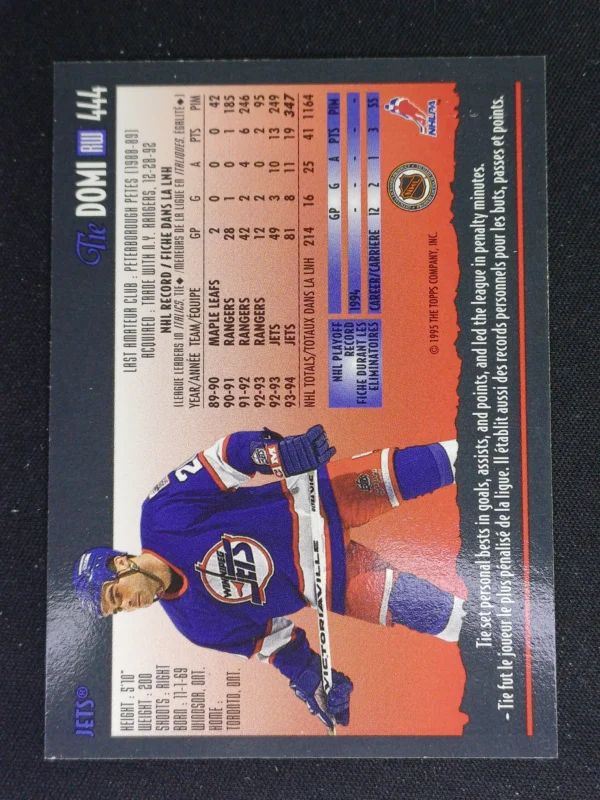 1994/1995 Topps OPC Premier Special Effects 444 Tie Domi Paralel - Image 2