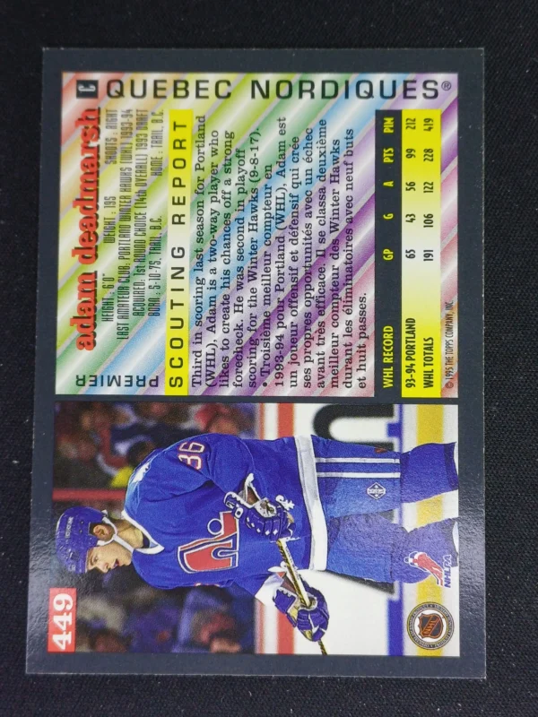 1994/1995 Topps OPC Premier Special Effects 449 Adam Deadmarsh Paralel - Image 2