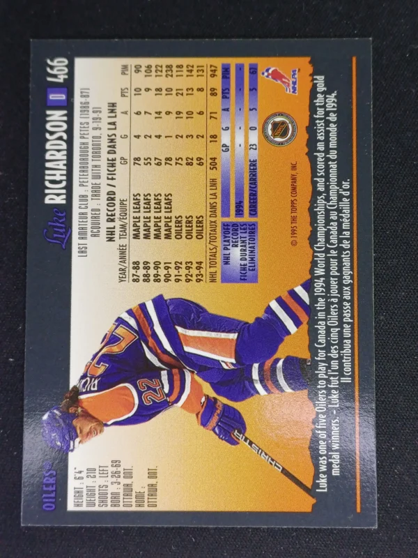 1994/1995 Topps OPC Premier Special Effects 466 Luke Richardson Paralel - Image 2