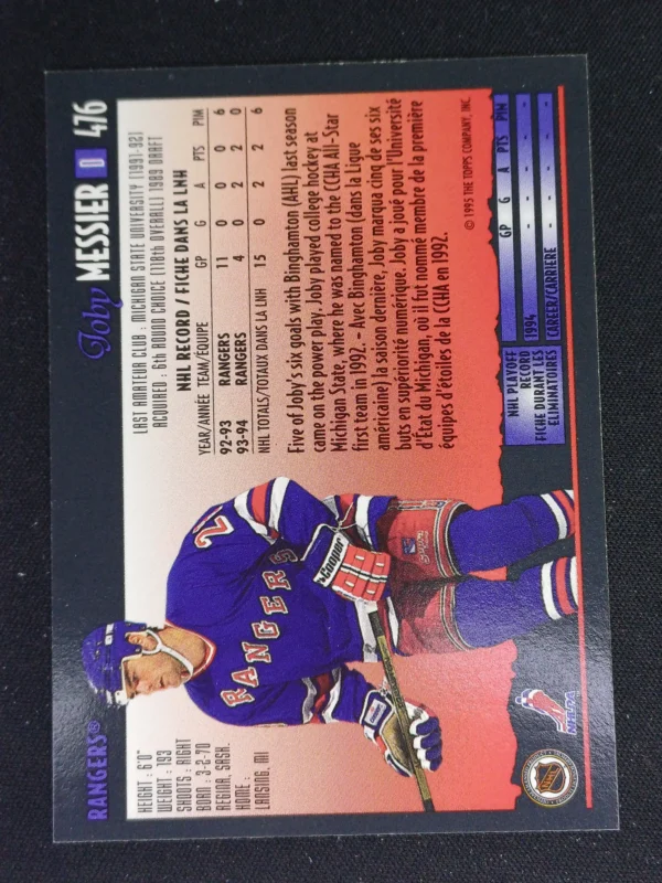 1994/1995 Topps OPC Premier Special Effects 476 Joby Messier Paralel - Image 2