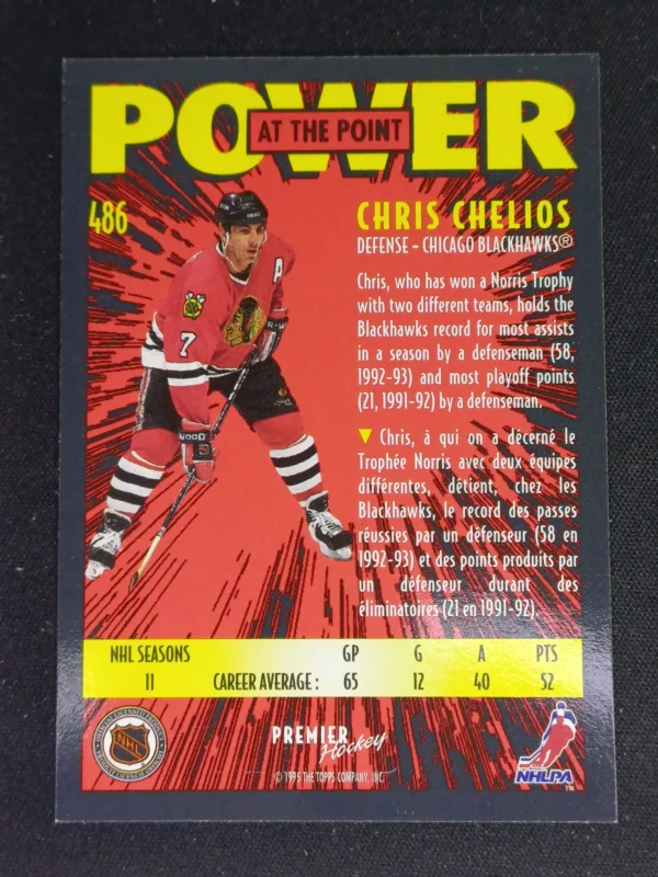 1994/1995 Topps OPC Premier Special Effects 486 Chris Chelios Paralel - Image 2