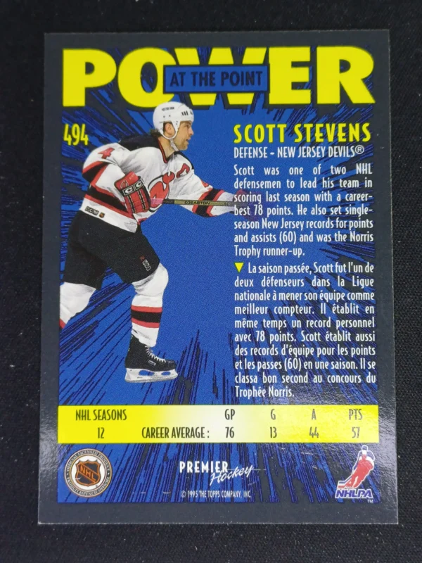 1994/1995 Topps OPC Premier Special Effects 494 Scott Stevens Paralel - Image 2