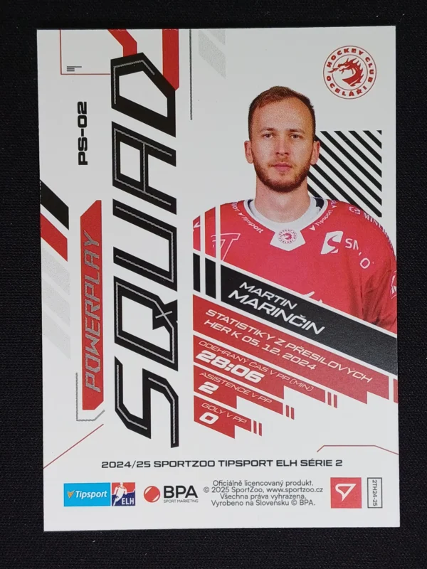 2024/2025 Sportzoo Serie 2 PowerPlay Squad PS-02 Martin Marinčin Inzert - Image 2