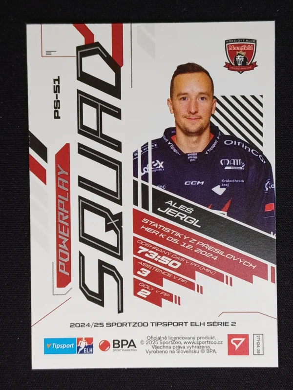 2024/2025 Sportzoo Serie 2 PowerPlay Squad PS-51 Aleš Jergl Inzert - Image 2