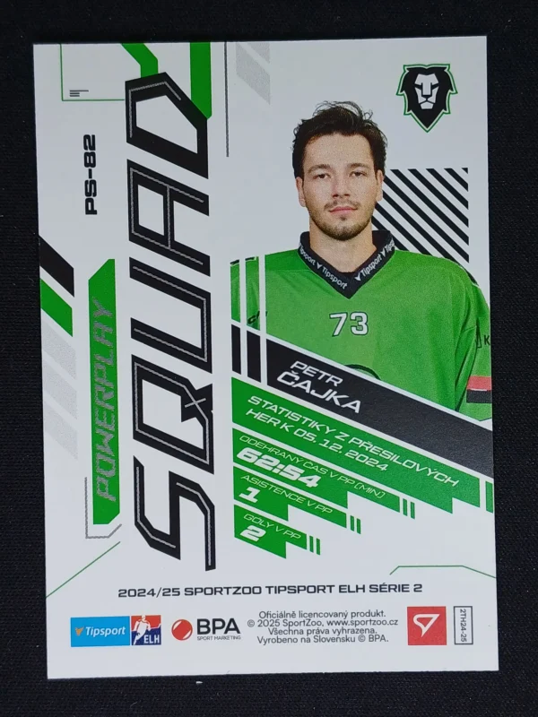 2024/2025 Sportzoo Serie 2 PowerPlay Squad PS-82 Petr Čajka Inzert - Image 2