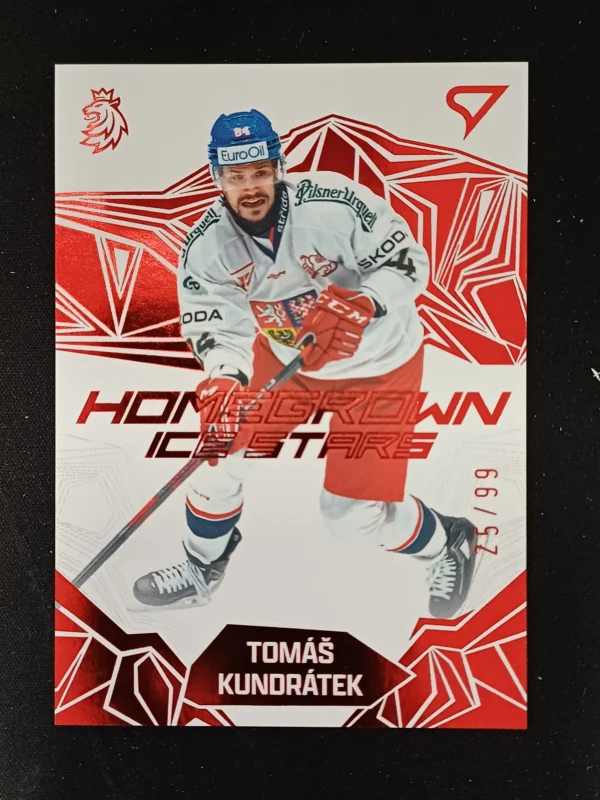 2025 Sportzoo Hokejové Česko Homegrown Ice Stars Red HS-08 Tomáš Kundrátek Inzert 25/99