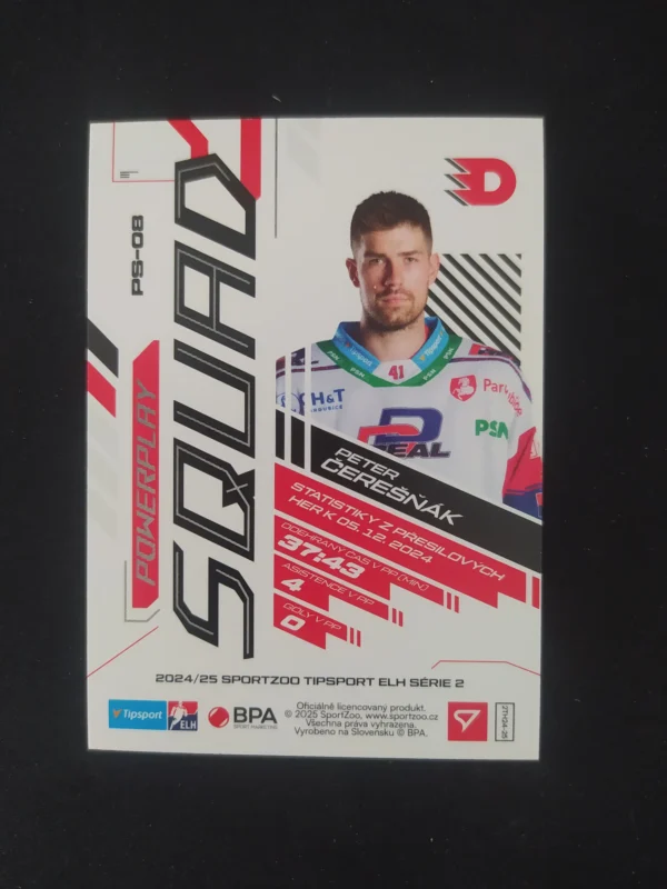 2024/2025 Sportzoo Serie 2 Powerplay Squad Golden Fireworks PS-08 Peter Čerešňák Inzert 02/45 - Image 2