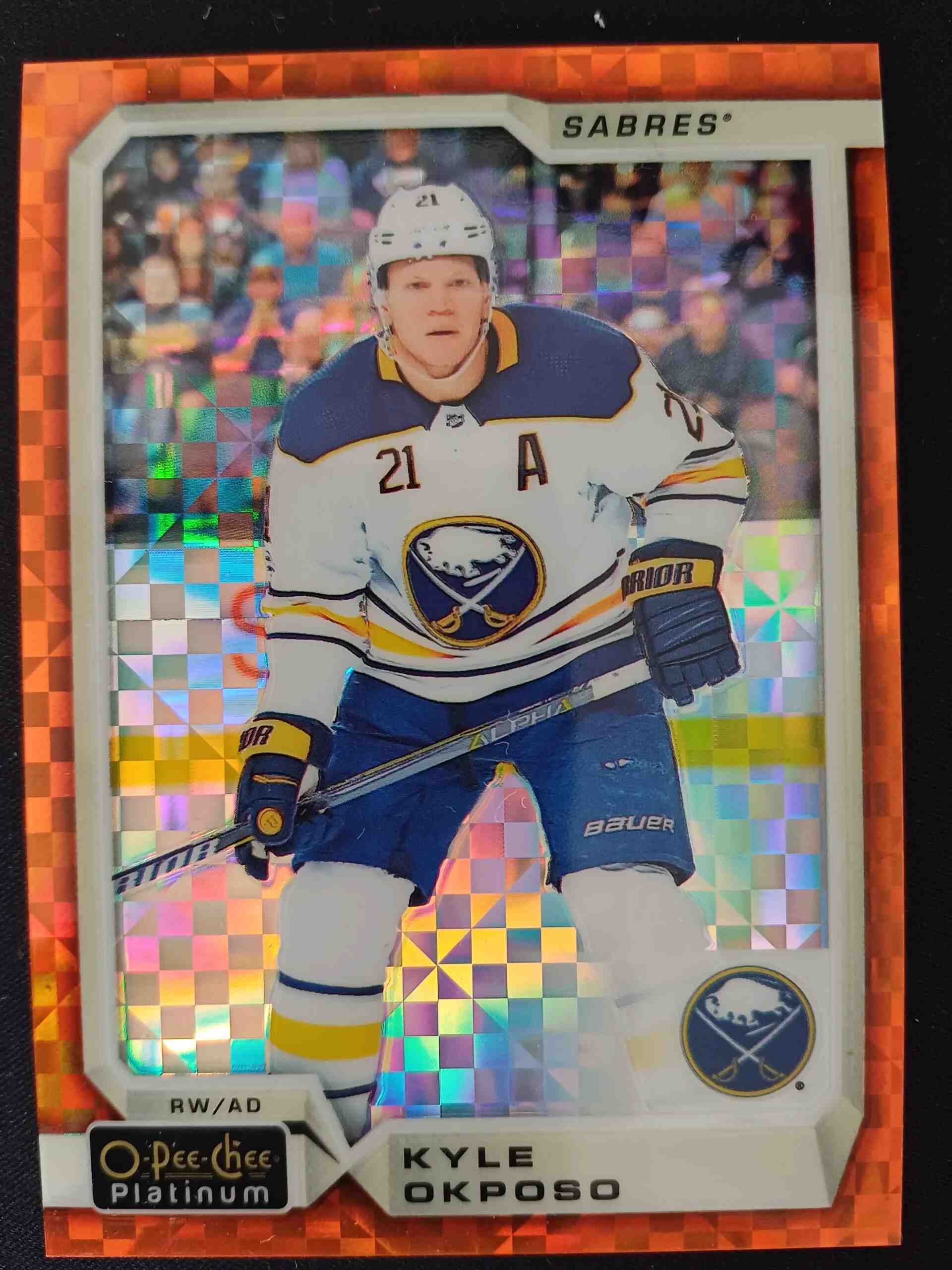 2018/2019 Upper Deck OPC Platinum Orange Checkers 122 Kyle Okposo Paralel 22/25
