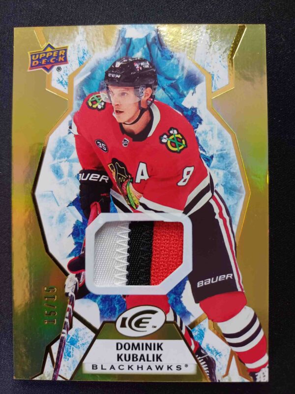2021/2022 Upper Deck ICE Gold Patch 14 Dominik Kubalik Patch 15/15