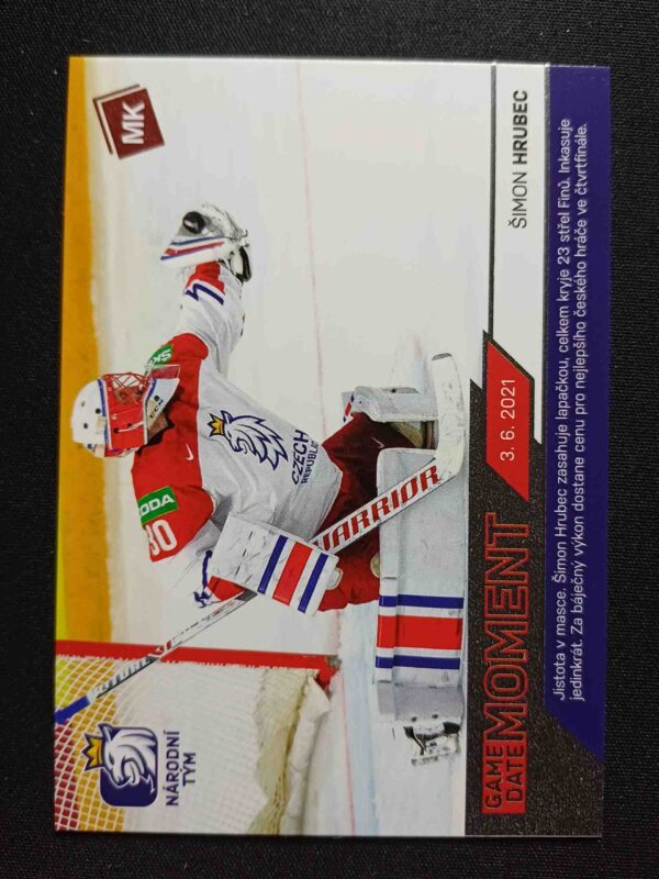 2020/2021 Moje Kartičky Reprezentace Game Dated Moment Red 97 Šimon Hrubec Paralel 19/25