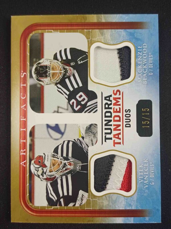 2023/2024 Upper Deck Artifacts Tundra Tandems TT-NJD Vitek Vanecek Patch 15/15