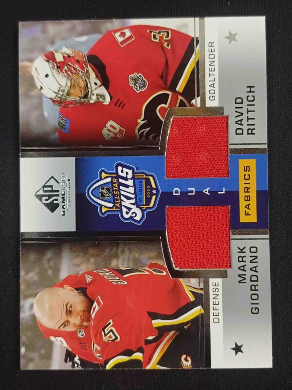2020/2021 Upper Deck SPGU All-Star Skills Fabrics Dual ASD-GR David Rittich, Mark Giordano Jersey