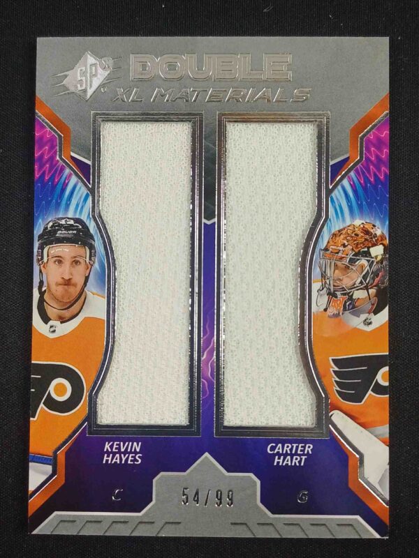 2020/2021 Upper Deck SPx Double XL Duos Materials XD-HH Carter Hart Jersey 54/99
