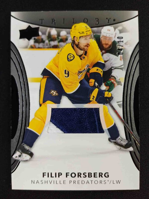 2022/2023 Upper Deck Trilogy Black Foil Memorabilia 47 Filip Forsberg Patch 04/10