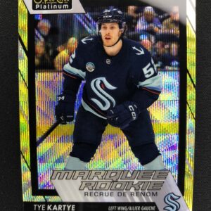2023/2024 Upper Deck OPC Platinum Neon Yellow Surge Marquee Rookie 217 Tye Kartye Paralel