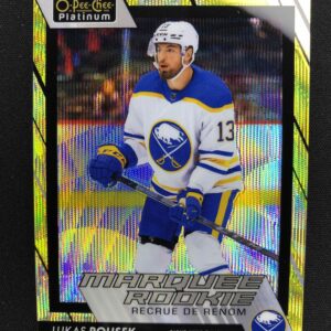 2023/2024 Upper Deck OPC Platinum Neon Yellow Surge Marquee Rookie 218 Lukas Rousek Paralel