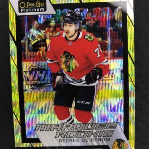 2023/2024 Upper Deck OPC Platinum Neon Yellow Surge Marquee Rookie 227 Cole Guttman Paralel