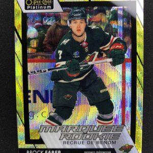2023/2024 Upper Deck OPC Platinum Neon Yellow Surge Marquee Rookie 260 Brock Faber Paralel