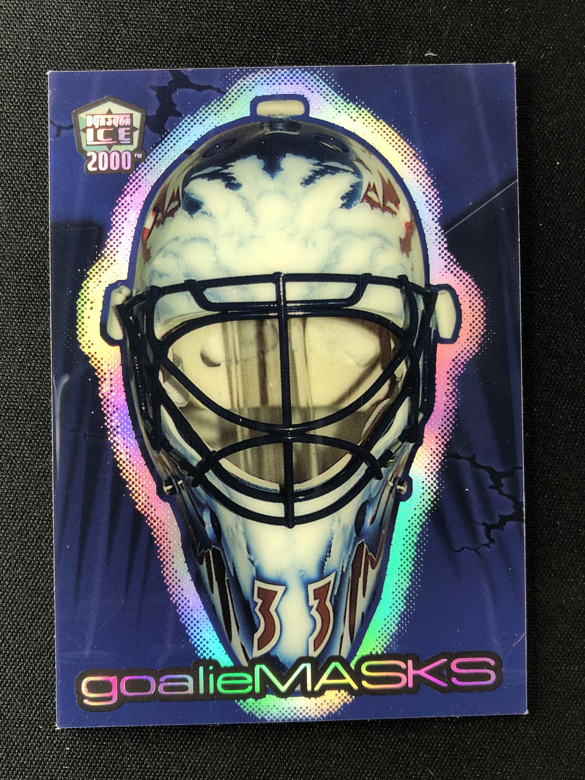 1999/2000 Pacific Dynagon Ice Goalie Masks 1 Patrick Roy Inzert – WHC Karty