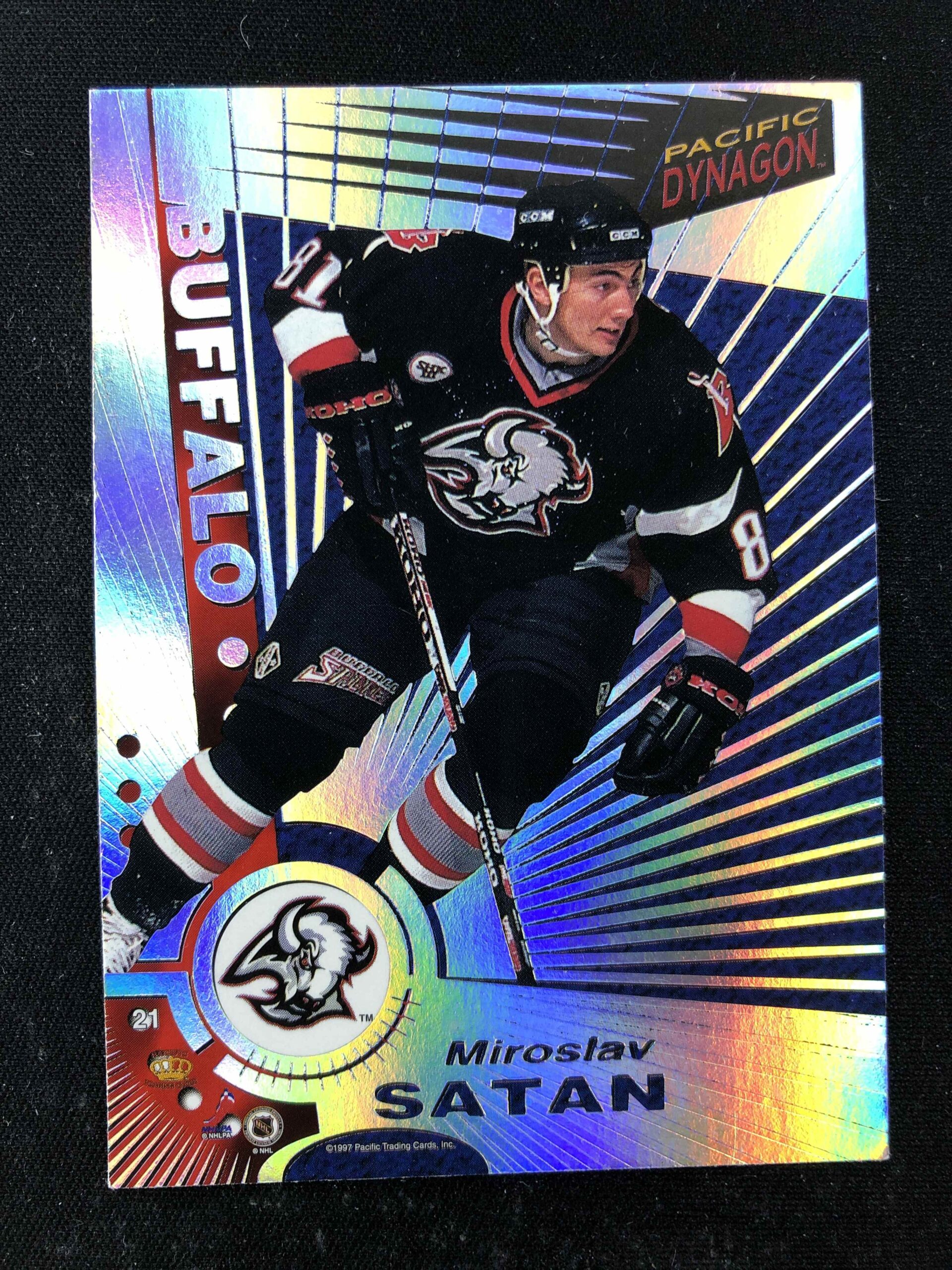 1997/1998 Pacific Dynagon Silver Misprint Mike Peca, Dominik Hasek Paralel - Obrázek 2