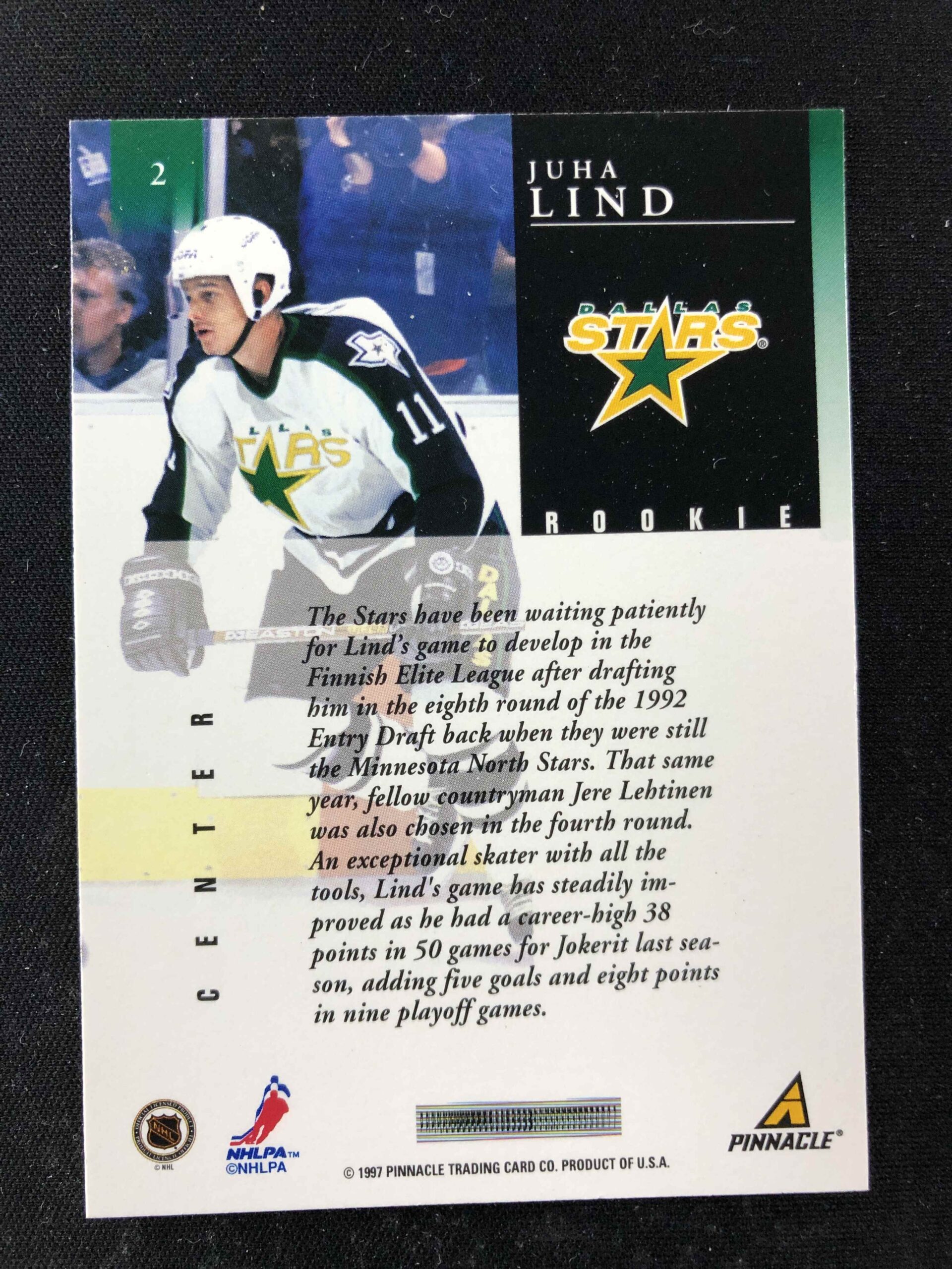 1997/1998 Pinnacle Base 2 Juha Lind - Obrázek 2