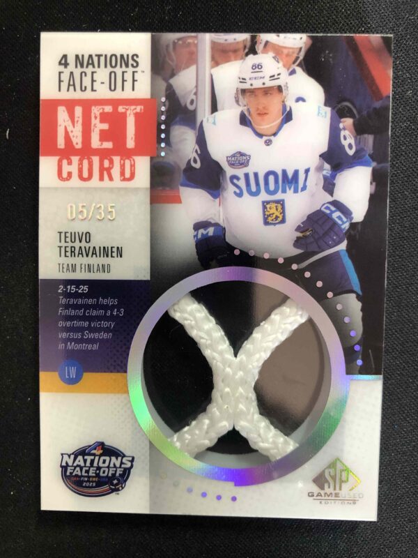 2025/2026 Upper Deck SPGU Four Nations Face-Off Net Cord 4NN-TT Teuvo Teravainen Net Cord 05/35