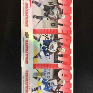 2023/2024 Upper Deck Trilogy Generations Red set 3 karet Mikko Rantanen, Peter Forsberg, Cale Makar Inzert /799