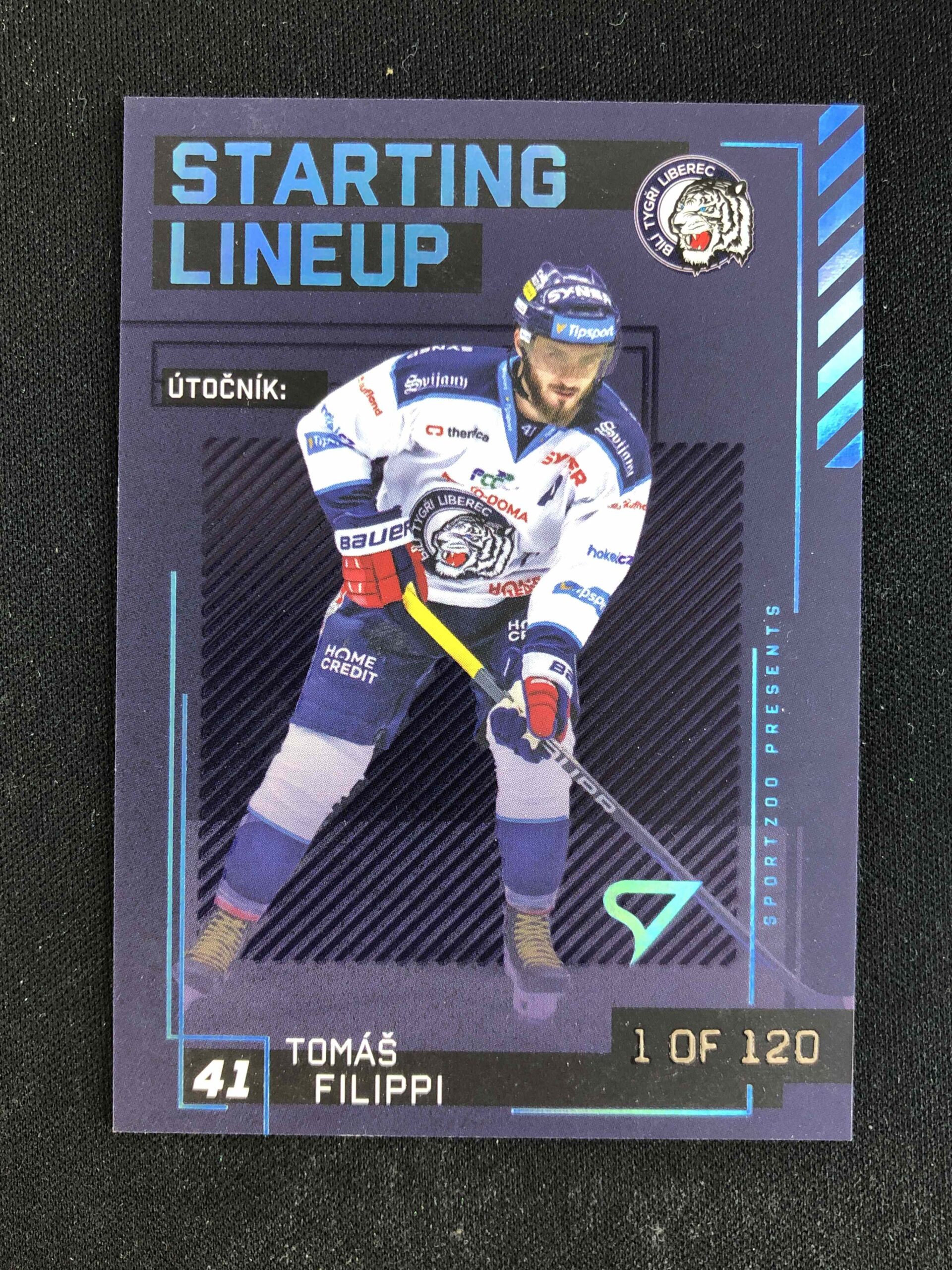 2023/2024 Sportzoo Serie 2 Starting Lineup 1st Period SL-35 Tomáš Filippi Inzert /120