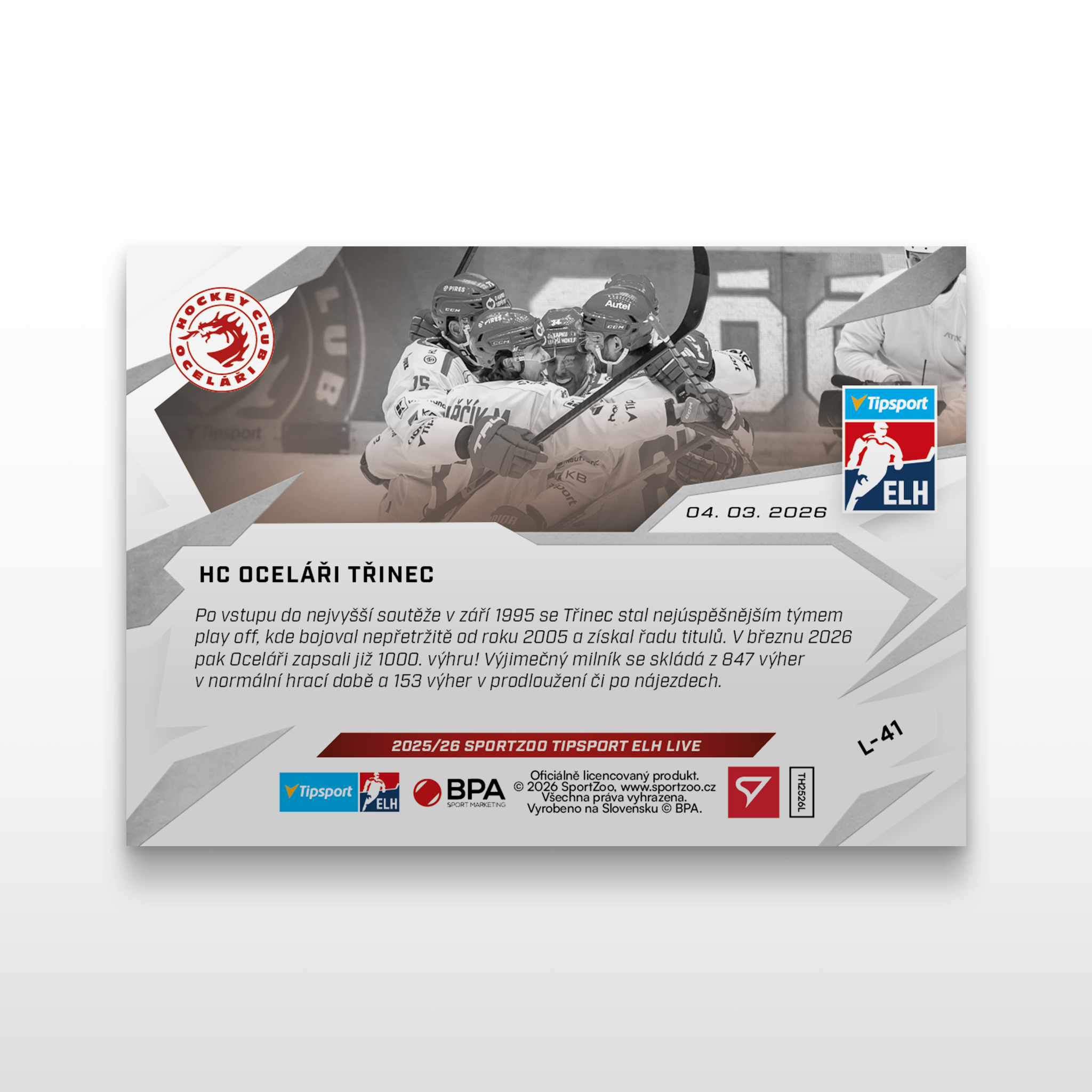 2025/2026 Sportzoo Live Base L-41 HC Oceláři Třinec /66 - Obrázek 2