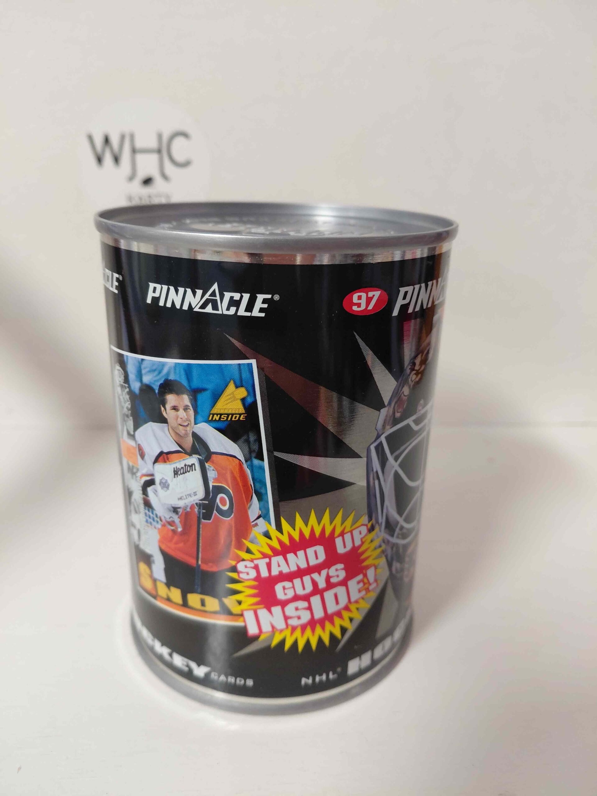 1997/1998 Pinnacle Inside Hockey JUMBO TIN CAN Plechovka - Garth Snow