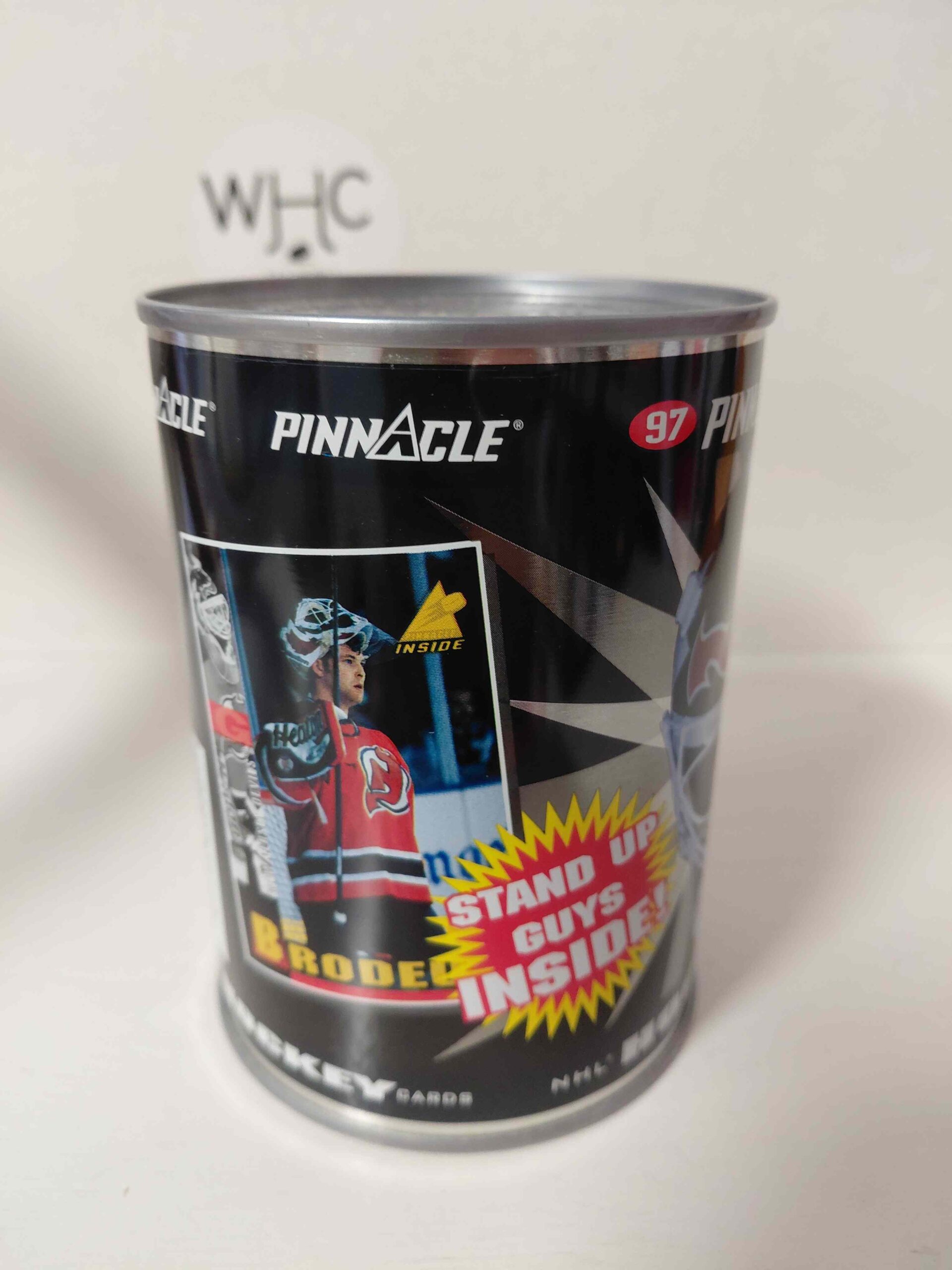 1997/1998 Pinnacle Inside Hockey JUMBO TIN CAN Plechovka - Martin Brodeur