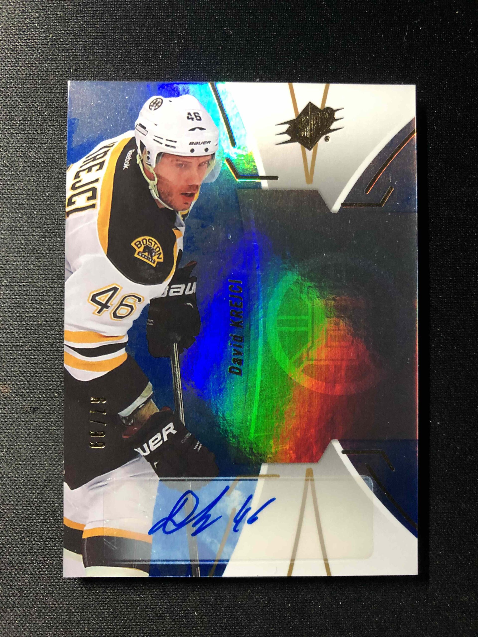 2016/2017 Upper Deck SPx Blue Autographs 3 David Krejčí AUTO 67/99
