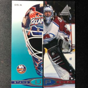 1997/1998 Pinnacle Inside Stand-Up Guys 05-A Patrick Roy, Erik Fichaud Inzert