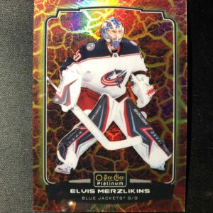 2022/2023 Upper Deck OPC Platinum Hot Magma 147 Elvis Merzlikins Paralel 213/499