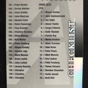 1997/1998 Pinnacle Base 200 Checklist