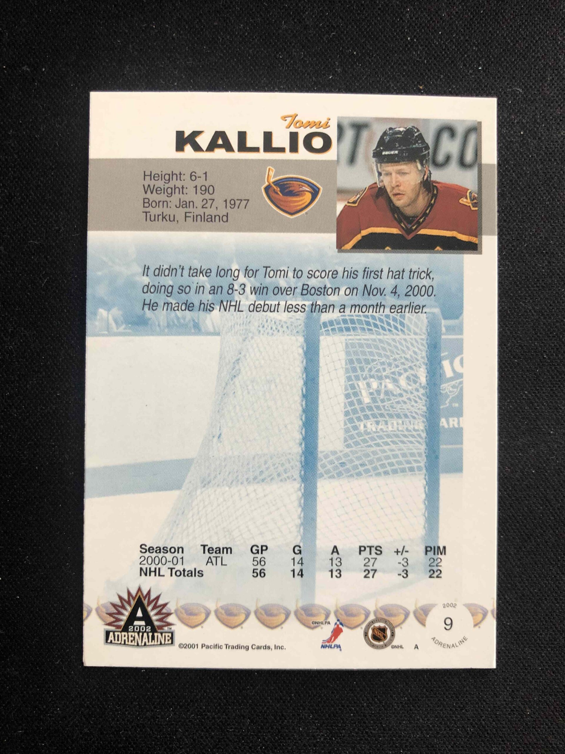 2001/2002 Pacific Adrenaline Base 9 Tomi Kallio - Obrázek 2