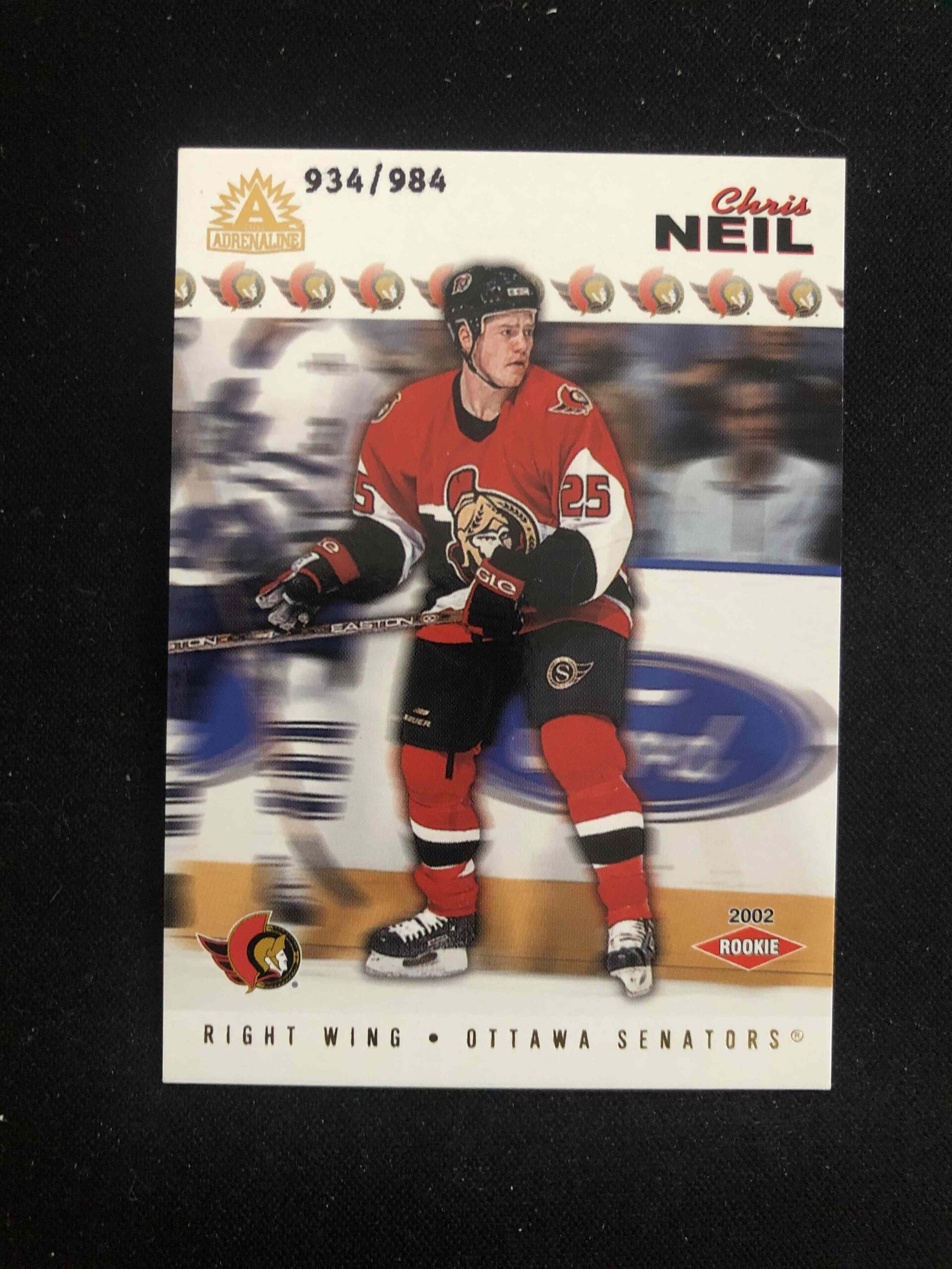2001/2002 Pacific Adrenaline Base 218 Chris Neil 934/984