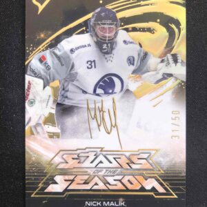 2025/2026 Sportzoo Play Off Stars of the Season Golden Script SS-28 Nick Malík Inzert 31/50