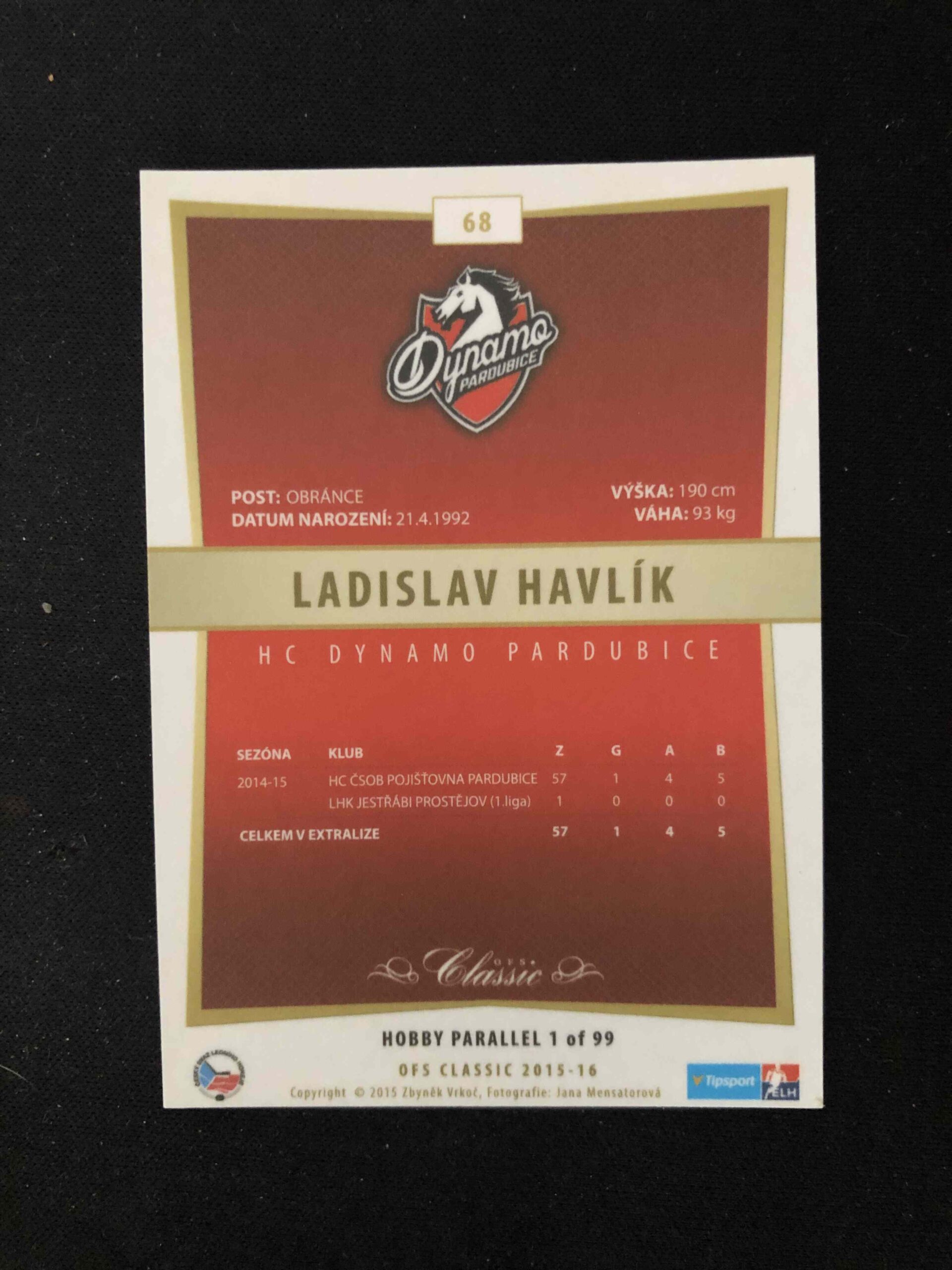 2015/2016 OFS Classic Hobby 68 Ladislav Havlík Paralel /99 - Obrázek 2